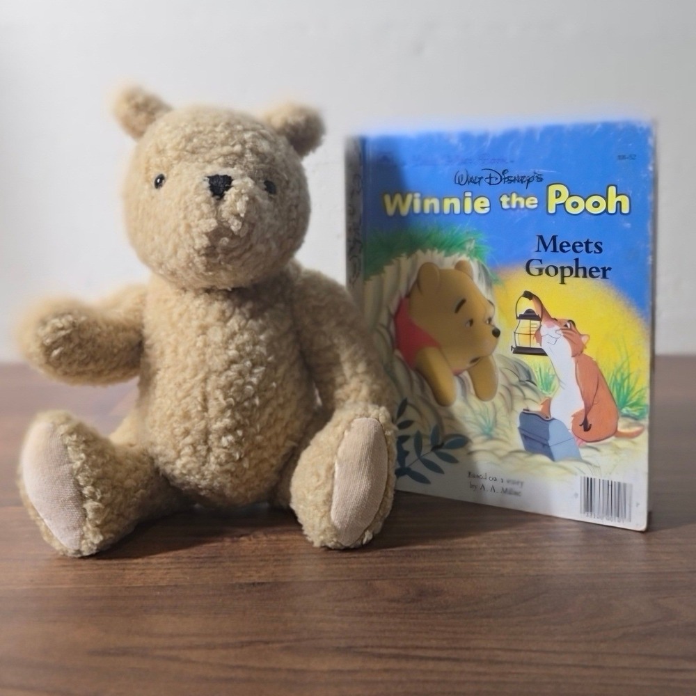 Gund Classic Pooh Plush Toy Walt Disney‎ Winnie the Pooh Meets Gopher Book set